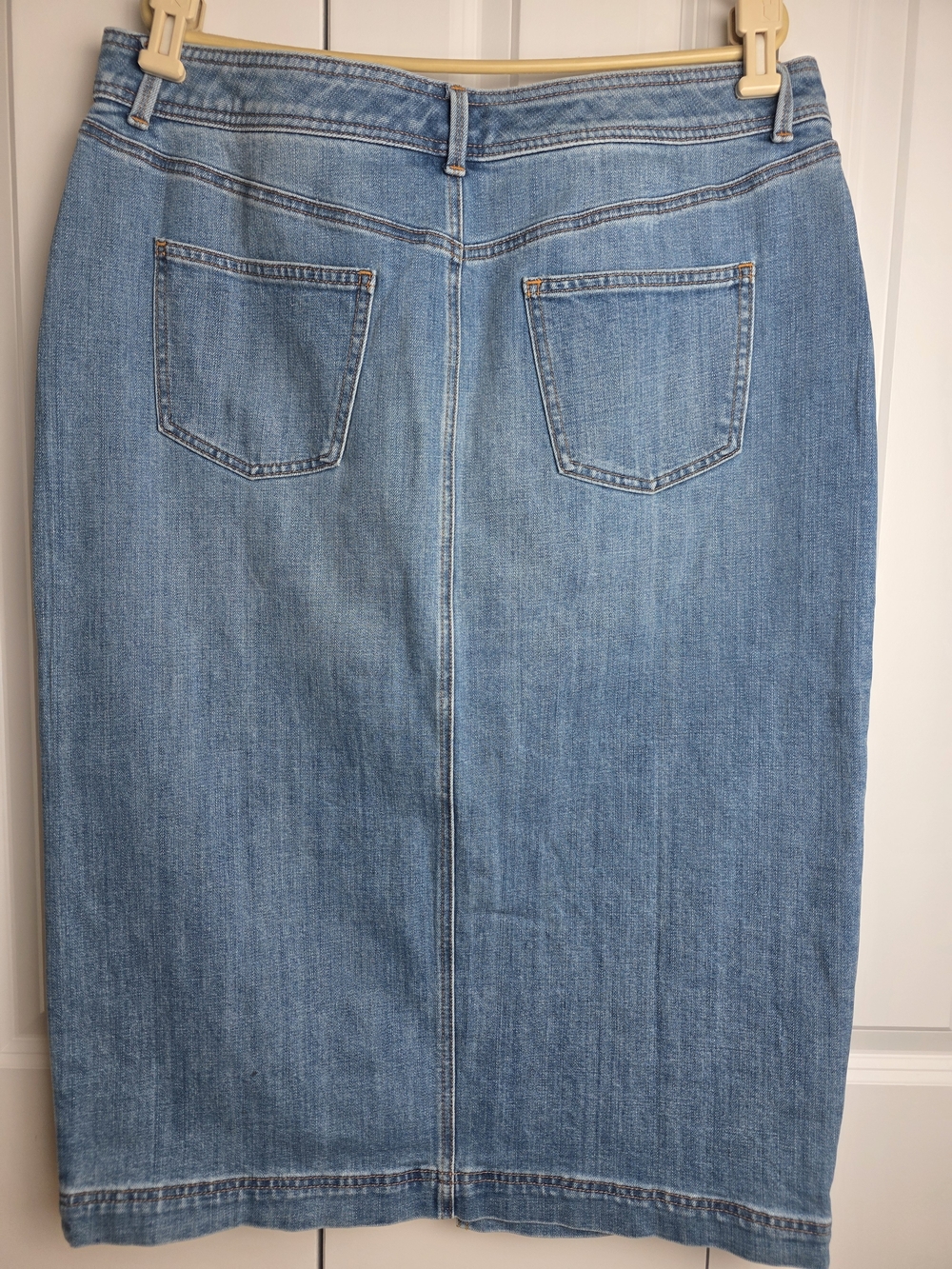 Talbots Classic Blue Denim Pencil Skirt with Front Slit – Size 16 - Picture 8 of 15
